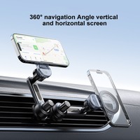 Support magnétique puissant pour téléphone de voiture, rotation à 360°, fixation anti-vibration, crochet métallique, clip pour grille d'aération