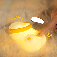 Petits sabots mignons avec commande vocale et tactile, en silicone souple, lumière LED RGB rechargeable par USB, pour la décoration