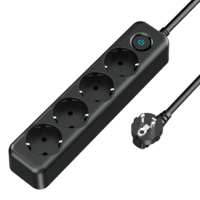 ODM Cable de extensión 4 salidas 700J Enchufe protector contra sobretensiones 6 pies Universal AC Socket EU Power Strip