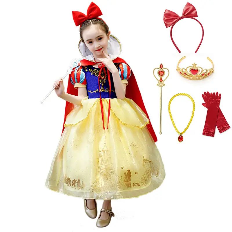 女の子のための女の子の白雪姫のコスチュームドレス子供のパーティーコスプレプリンセスボールガウンキッズカーニバルロールプレイ服