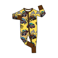 Pyjamas en viscose de bambou personnalisés en gros, barboteuses bébé en bambou bio à double fermeture éclair, vêtements de nuit pour bébés et jeunes enfants en bambou