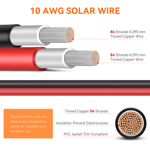 PowMr 1/3/6/9/10 metros 6mm2 rollo <span class=keywords><strong>Cable</strong></span> de un solo núcleo <span class=keywords><strong>Cable</strong></span> solar <span class=keywords><strong>para</strong></span> conexión de panel solar sin conector - Product Image 6