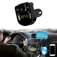 Adaptateur de charge rapide M9 pas cher avec lecteur de carte TF/clé USB, lumière LED et transmetteur FM pour téléphone et chargeur de voiture