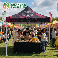 Tenda Gazebo Pasar Kustom 3x3 Kanopi Berkualitas Baik Tahan Air Paviliun Gazebo Pop Up Kanopi Pop-up Cetak Kustom dengan Meja