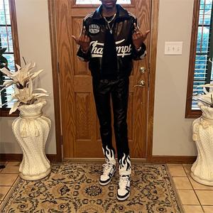 Áo Khoác Da Unisex Moto Bộ Sưu Tập Hàng Đầu Xu Hướng Dài Thời Trang Áo Khoác Với Thêu Áo Khoác Da - Product Image 2