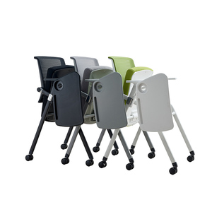 Modern Foldable Stackable Integrated Mesh <b>Chair</b> Training Table Versatile Office Furniture Conference Meetings Writing <b>Desk</b> Use - Product Image 6