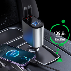 <span class=keywords><strong>Chargeur</strong></span> de voiture rétractable rapide <span class=keywords><strong>USB</strong></span> <span class=keywords><strong>C</strong></span>, charge rapide <span class=keywords><strong>60W</strong></span> avec 2 <span class=keywords><strong>c</strong></span>âbles rétractables et adaptateur de <span class=keywords><strong>chargeur</strong></span> de voiture avec port <span class=keywords><strong>USB</strong></span> - Product Image 6