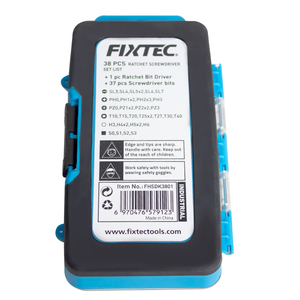 FIXTEC 38 Pieces Repair Tool Set Multi-Function <b>Screwdriver</b> Head CRV Ratchet Wrench Combination FHSDK3801 Other Hand Tools FHSDK - Product Image 6