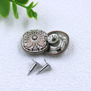 Botón de Metal de Aleación de Zinc con Diseño Floral de Lujo Personalizado, Botón Cuadrado Vintage para Jeans, <span class=keywords><strong>Pantalones</strong></span>, Ropa y Accesorios - Product Image 5