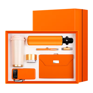 लक्जरी प्रचार कस्टम pu चमड़े नोटबुक पेन वैक्यूम बोतल के साथ यूएसबी फ्लैश ड्राइव छाता पावर बैंक बिजनेस गिफ्ट बॉक्स सेट - Product Image 3