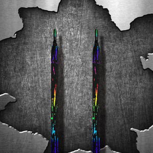 Cordones Planos de Poliéster Duraderos de 8 mm con Estampado de Arcoíris y Diseño Pintado a Mano para Zapatos Deportivos de Baloncesto - Product Image 3