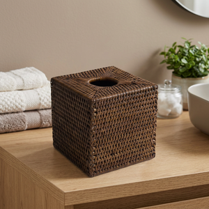 Natural Handcrafted Modern Square Rattan <b>Tissue</b> Box Cover Hand Woven Wicker <b>Tissue</b> Holder Metal Home <b>Wedding</b> Wholesale Available - Product Image 1