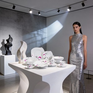 HARVIT Porcelain <strong>Dinnerware</strong> <strong>Set</strong> <strong>for</strong> Restaurants Contemporary Design <strong>8</strong>-Piece - Product Image 6
