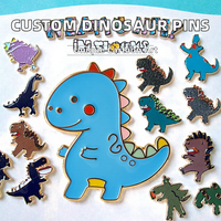 Fabricant de broches émaillées personnalisées, dinosaure de dessin animé, kawaii, mignon, anime, plaque en alliage de zinc poli, broche, décoration de vêtements