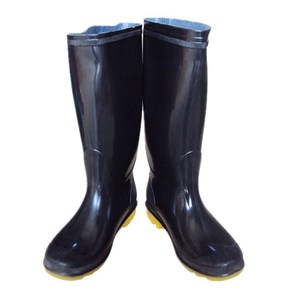 Men's High Top Rubber <b>Boots</b> <b>Black</b> Mid Calf <b>Work</b> Rain <b>Boots</b> Non Slip Fleece Lined Warm Mining <b>Boots</b> Low Heel Standard Thickness - Product Image 5