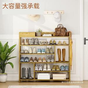 Bamboo <b>Shoe</b> <b>Rack</b> 100.8x29.5x99.8cm With Shelves <b>Storage</b> Living Room Furniture Minimalist Modern Design Freestanding - Product Image 3