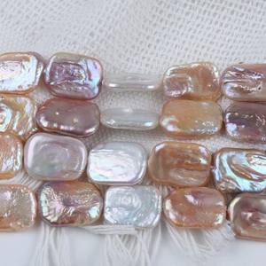 Wholesale DIY Semi-Finished <b>Loose</b> <b>Pearls</b> Rectangle 14-17mm Natural Shape Baroque Style with Strong Light for <b>Pearl</b> Crafting - Product Image 4