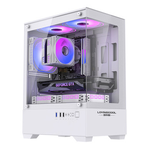 Boîtier PC Gaming Penco Mid Tower <span class=keywords><strong>Micro</strong></span> <span class=keywords><strong>ATX</strong></span> en Acier, Style Open Frame avec Fenêtre Latérale, Ports USB Frontaux, Accès Facile au Matériel - Product Image 4