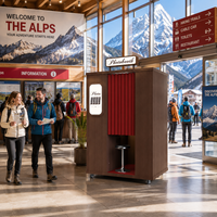 Nouvelle conception de photomaton en bois, photomaton commercial avec impression instantanée des photos, écran tactile