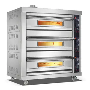 guangzhou 3 deck 6 trays commercial kitchen gas oven bakery machine equipment baking oven bread cake deck oven