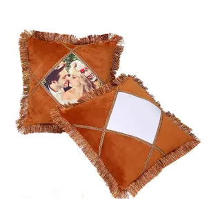 Customized Sublimation Printed Decorative Pillow Case Cover Europe Style Tassel Christmas Cushion Pillow Case