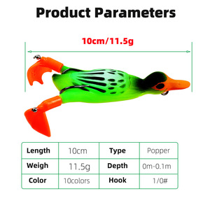Plastique 10cm/11.5g canard bionique noir tracteur perche Snikei tuer eau douce coulée eau perdre appât <span class=keywords><strong>truite</strong></span> <span class=keywords><strong>lac</strong></span> fond pêche - Product Image 3