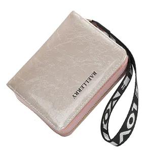 New Arrival Lady Short Zipper Young Leather Wallet Korean Style Multi Function Phone And Card Holder Purse