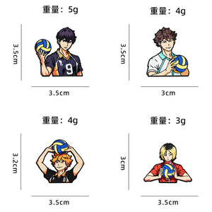 เข็มกลัดโลหะลายอนิเมะคุณภาพสูง ดีไซน์ใหม่ 4 แบบ โออิคาวะ โทรุ โคซูเมะ เคนมะ สำหรับตกแต่งกระเป๋าเป้ - Product Image 3