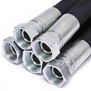 고압 맞춤형 와이어 브레이드 고무 호스 유압 부품 오일 파이프 조립 유압 호스 맞춤 제작 - Product Image 1