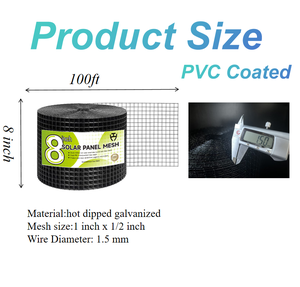 屋根付きソーラーバードプルーフキットPVCコーティング1x 1/2インチメッシュ80ナイロンクリップ付きソーラーパネル破片蓄積遮断 - Product Image 2