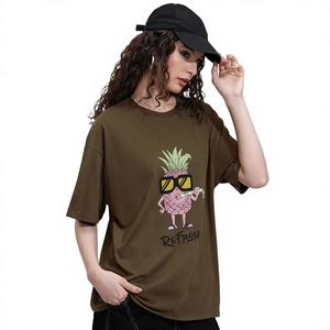 เสื้อยืดพิมพ์ลายผู้หญิงขายดี ผ้าคอตตอนผสมเนื้อนุ่ม เสื้อยืดกราฟิก แขนสั้น สไตล์ลำลอง รับผลิตแบรนด์ตามสั่ง ขายส่ง - Product Image 3