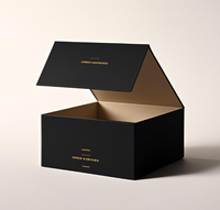Boîte cadeau pliable en carton rigide mat de luxe de grande taille avec logo personnalisé, fermeture magnétique, vide
