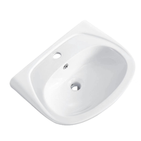Lavabo mural en céramique de style moderne, coloré et émaillé, de forme carrée, sanitaires en céramique