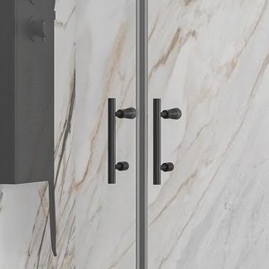 Box Doccia Moderno 90x110 Nero con Altezza di Apertura 200h, Piatto Rettangolare, Funzione Impermeabile, Telaio in Alluminio - Kamalu KS2800AS - Product Image 5