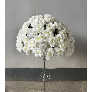 Customization Romantic Modern <b>Artificial</b> <b>Flower</b> Ball Table Centerpieces Silk White Rose Arrangement Wedding Decorations - Product Image 1