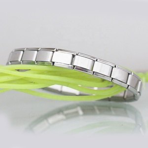 Acero inoxidable Composable Links 9mm Tamaño clásico Ajustable 18 Encantos Plata brillante En blanco Encantos italianos Pulsera de inicio - Product Image 4