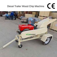 Broyeur de sciure de bois Weiwei 22HP à moteur diesel 420 |   Broyeur à marteaux à double alimentation 300-600 kg/h pour copeaux de bois