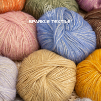 Fil à tricoter et à crocheter DIY pour écharpes et châles, en mohair à poils longs, fantaisie, moelleux, pailleté et métallique