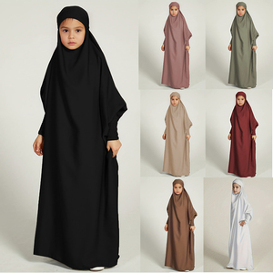 Pringbud Ramadan mediorientale abbigliamento musulmano da ragazza per bambini abiti lunghi Abaya abiti in tinta unita manica <span class=keywords><strong>a</strong></span> <span class=keywords><strong>pipistrello</strong></span> Abaya arabica - Product Image 2
