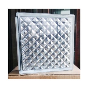 Bloc de verre de construction motif treillis décoratif blocs de verre cloison bon marché ignifuge durable carré blocs de verre fournisseur - Product Image 2
