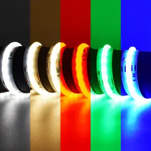 ShenZhen Pabrik 5in1 RGBWW Fleksibel LED Strip COB 24V 840Leds/M IP20 FCOB LED Tape Cahaya RGBCCT FOB LED Lampu untuk Dekorasi