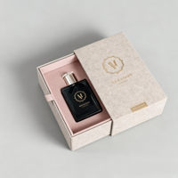 Caja de regalo de perfume deslizante de cartón de lujo con logotipo personalizado de fábrica, para botellas de vidrio de 10 ml y 50 ml, con papel de regalo.