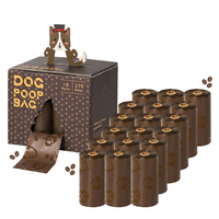 Boîte Cadeau Écologique Sacs à Crottes de Chien Parfum Café Contrôle Efficace des Odeurs Autocollant Rappel Anti-Fuite Distributeur Épais pour Chiens de Compagnie