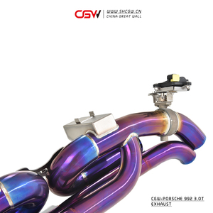 CGW 티타늄 퍼플 번트 밸브 배기 머플러 파이프 리모컨 포함 포르쉐 911 992 3.0T 2020용 - Product Image 6
