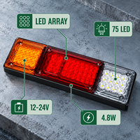 Feu arrière combiné HSSH 75 LED 12V 24V Stop Clignotant Marche arrière pour Camion Remorque