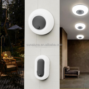 <span class=keywords><strong>Plafonnier</strong></span> étanche IP65 rond pour extérieur avec détecteur de mouvement mural, encastré, diffuseur en polycarbonate pour jardin LED - Product Image 2