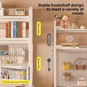 Nuevo Escritorio de Madera Maciza con Estantería Integrada y Panel Perforado, Escritorio para Computadora para el Hogar, Dormitorio, <span class=keywords><strong>Estudio</strong></span>, <span class=keywords><strong>Mesa</strong></span> de Escritura para Estudiantes - Product Image 3