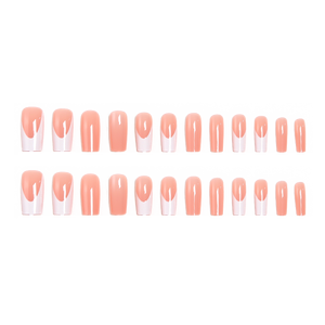 Kit de <span class=keywords><strong>Uñas</strong></span> Acrílicas Cuadradas Rosadas Francesas de 24 Piezas, con Líneas Difuminadas Pintadas a Mano en Contraste, Totalmente Cubiertas, para Arte de <span class=keywords><strong>Uñas</strong></span> al por Mayor - Product Image 3