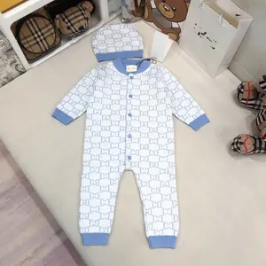 RUNTEN 2023 nuevo invierno niños pequeños mono de manga larga de algodón de punto patrón encantador Unisex bebé mameluco con sombrero