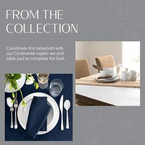 Fashions <span class=keywords><strong>Continental</strong></span> Nappe résistante aux taches d'eau et aux plis 60 "X120" Rectangle Navy - Product Image 5